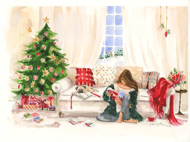 Illustrated SILENT NIGHT Holiday Card