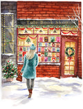 Illustrated 'Tule Book Shop' Holiday Card