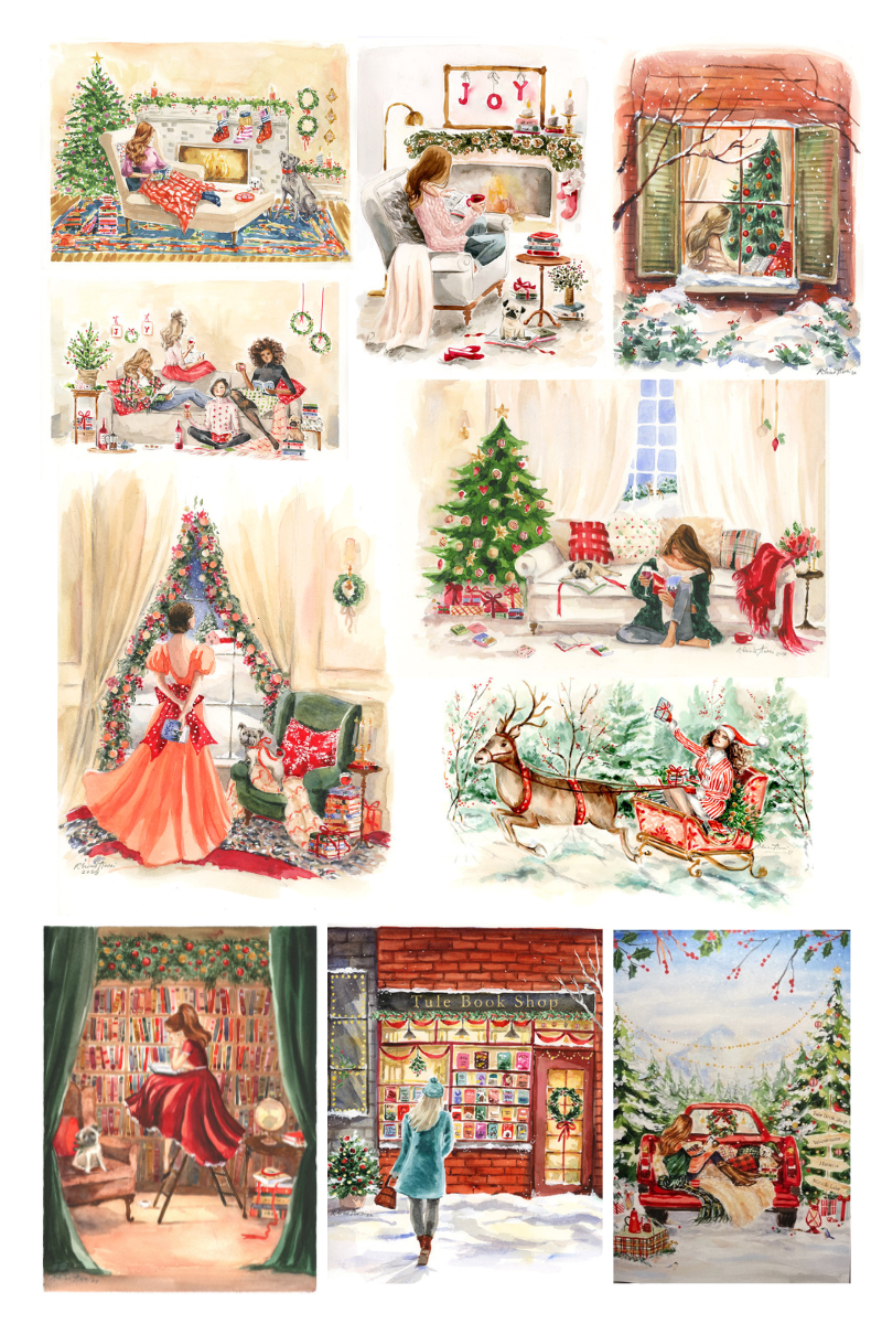 Bookish Holiday Card Bundle (set of 10)